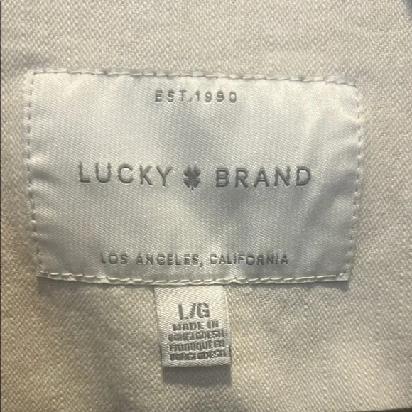 Lucky 🍀 Brand Women's Cream 💯 cotton Jacket L - Picture 2 of 8